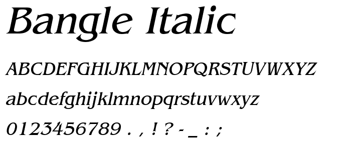 Bangle Italic font